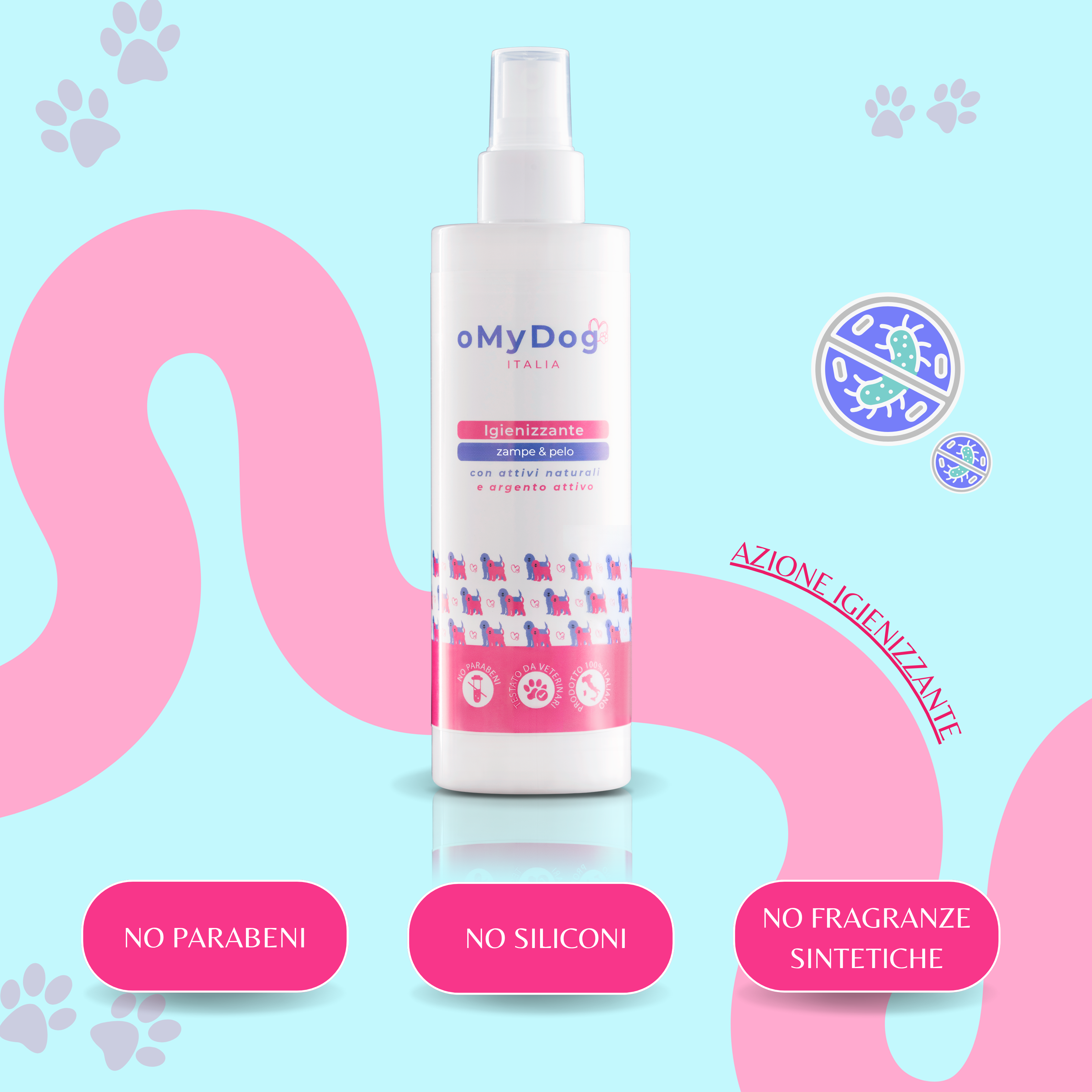 Igienizzante Zampe & Pelo Spray oMyDog