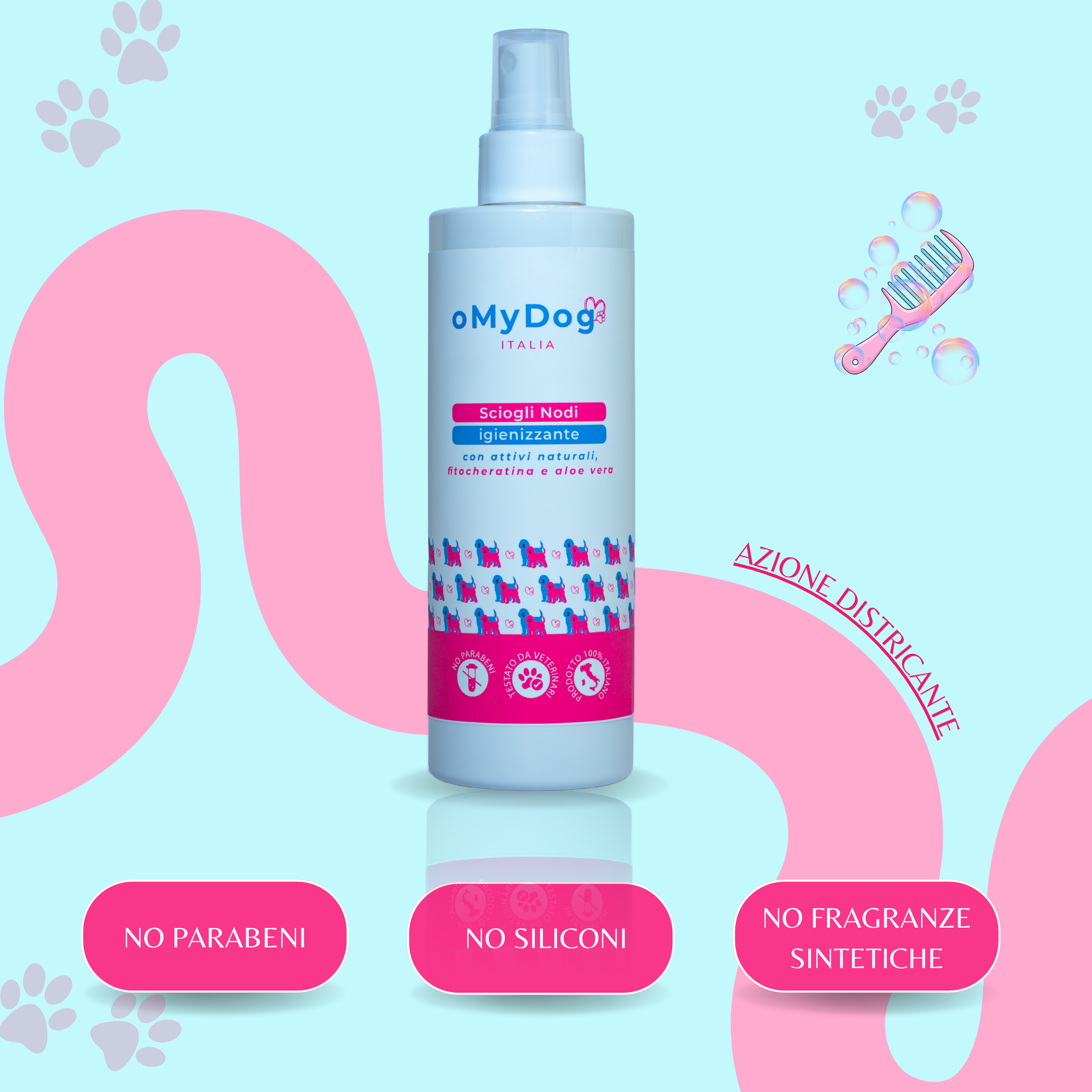Sciogli Nodi Igienizzante oMyDog (250 ml)