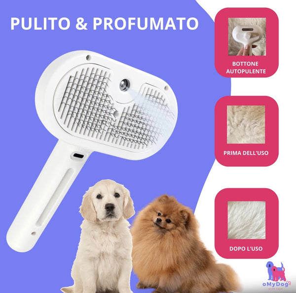 Spazzola Autopulente con Nebulizzatore oMyDog®